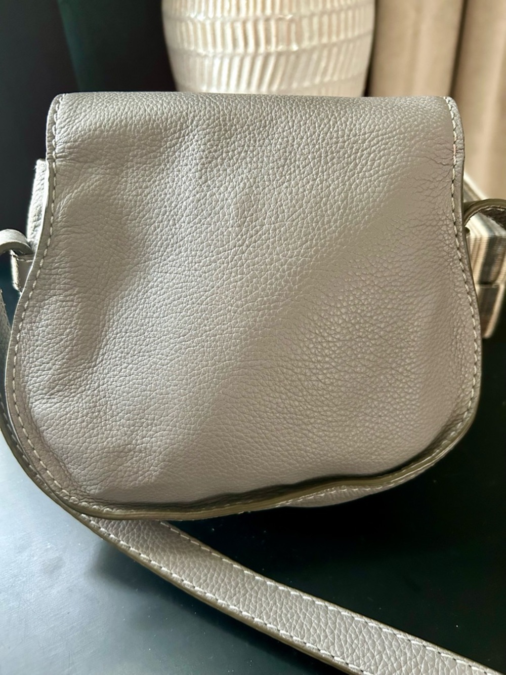 Chloe Taupe Marcie Small Crossbody in Grained Calfskin - Picture 6 of 6